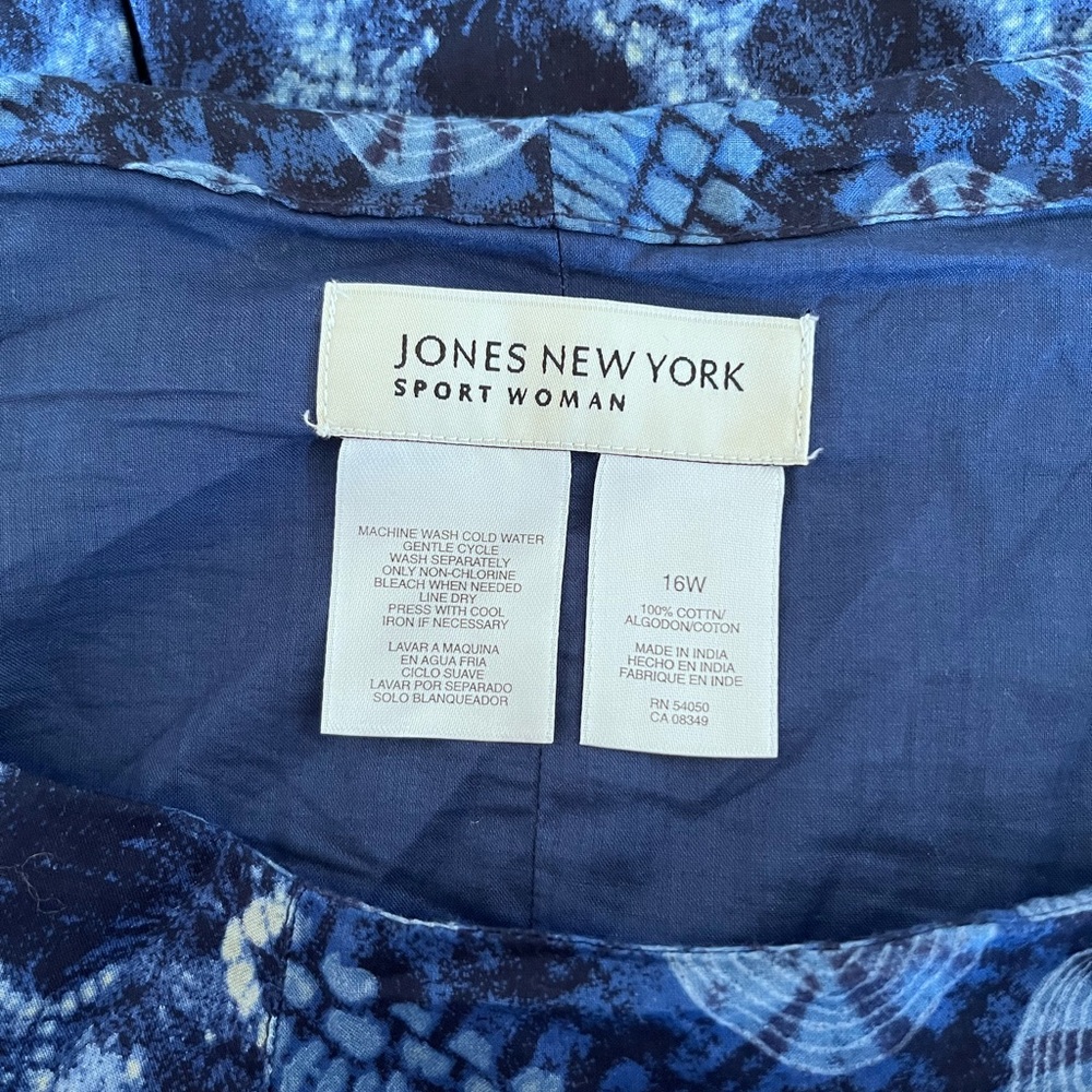 Jones New York Sports Woman Skirt Navy Tie Dyed Effect 100% Cotton Plus Size 16W - Picture 5 of 6